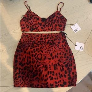 Red Leopard Print by the way. Cole cami skirt set